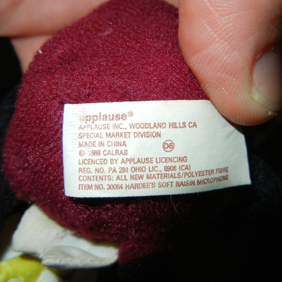 VINTAGE Lot of 4 1988 Hardees Applause California Raisins 6" Bendable Plush Toy - Picture 8 of 10